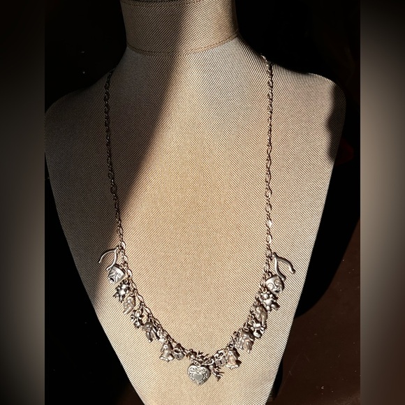 Multiple Charm Heavy Necklace Hallmark 925 Sterling Silver Vintage 19 grams - Picture 7 of 8